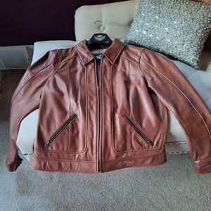 Womens Harley Davidson Brown Leather Jacket